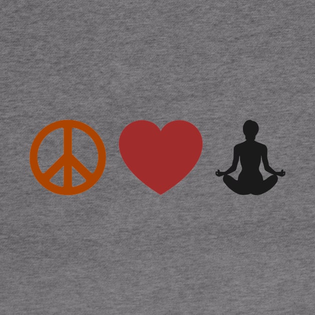 Peace Love Yoga 2 by Art by Awais Khan